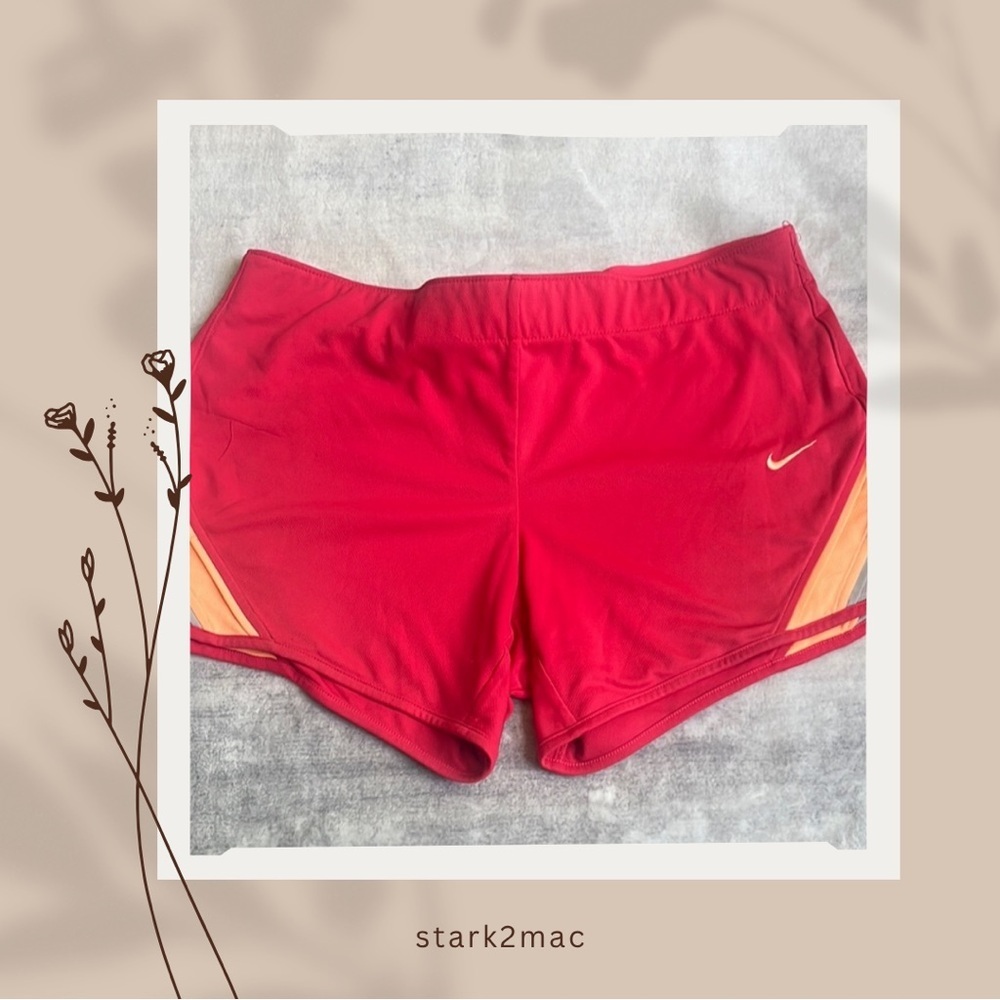 Nike Athletic Shorts Red and Orange Lightweight Performance